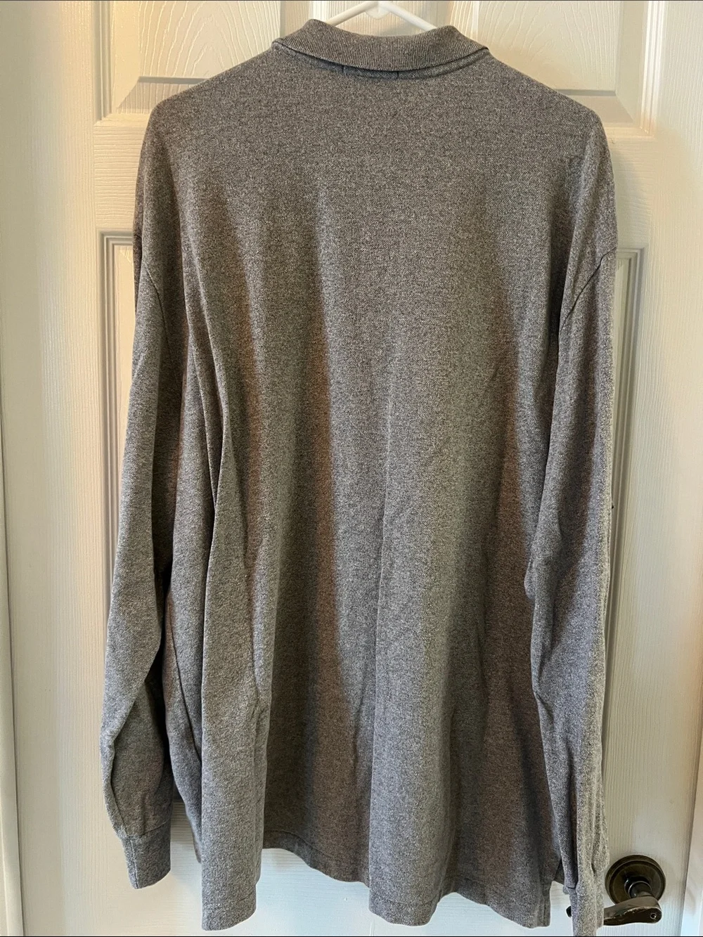 Polo Ralph Lauren Classic Fit Long Sleeve Polo Shirt Heather Gray Black Pony XXL